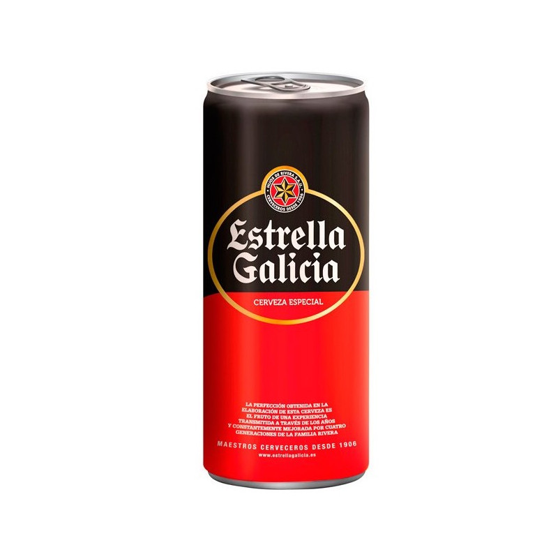 cerveza estrella galicia lata 33 cl pack de 24 unidades